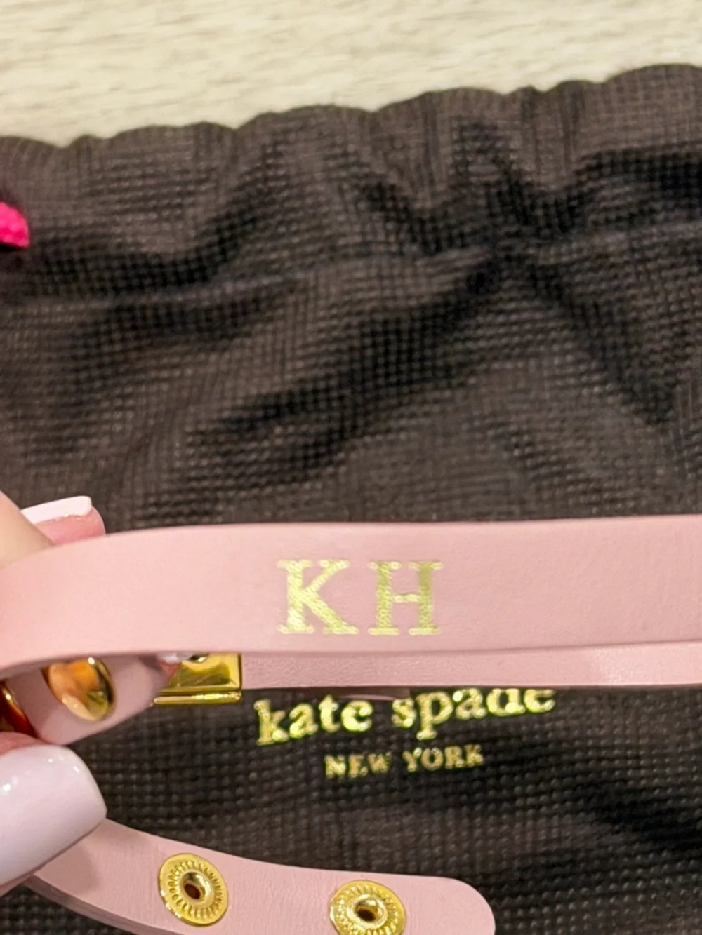 Kate Spade Bow Pink Leather Wrap Bracelet - Picture 3 of 4
